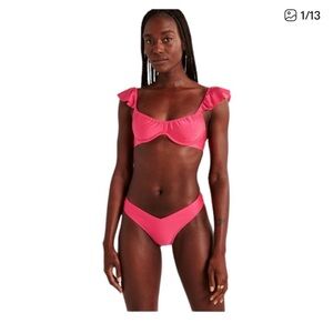 Abercrombie & Fitch Women's Hot Pink Bikini Top and Bottom